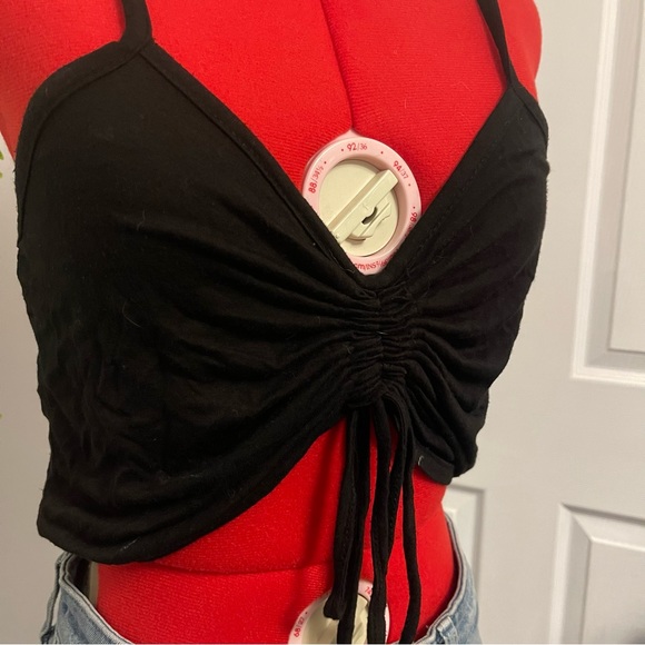 Made in Italy | black rouched tank top - Picture 3 of 4